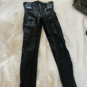 Spanx Faux Leather Moto Leggings size L
